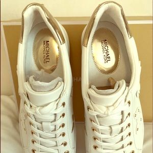 Michael Kors White Gold Butterfly Sneakers